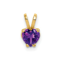 14k 5mm Heart Amethyst pendant-XP428AM