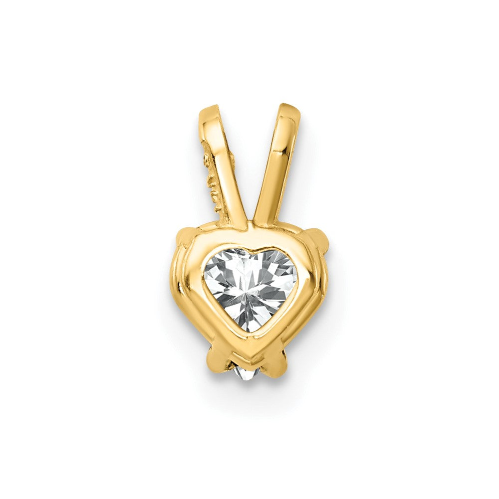 14k 5mm Heart Cubic Zirconia pendant-XP428CZ