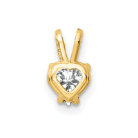 14k 5mm Heart Cubic Zirconia pendant-XP428CZ