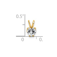 14k 5mm Heart Cubic Zirconia pendant-XP428CZ