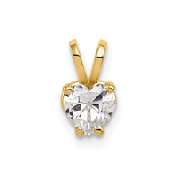 14k 5mm Heart Cubic Zirconia pendant-XP428CZ