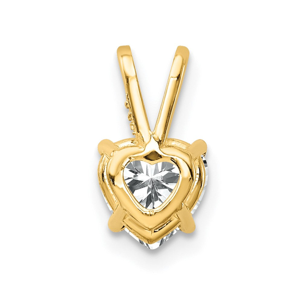 14k 6mm Heart Cubic Zirconia pendant-XP429CZ