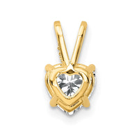 14k 6mm Heart Cubic Zirconia pendant-XP429CZ