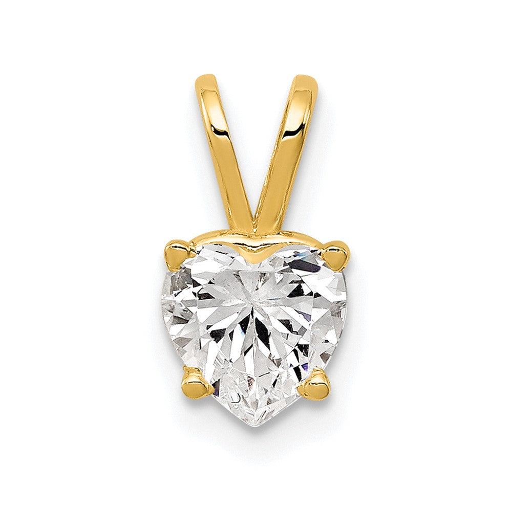 14k 6mm Heart Cubic Zirconia pendant-XP429CZ
