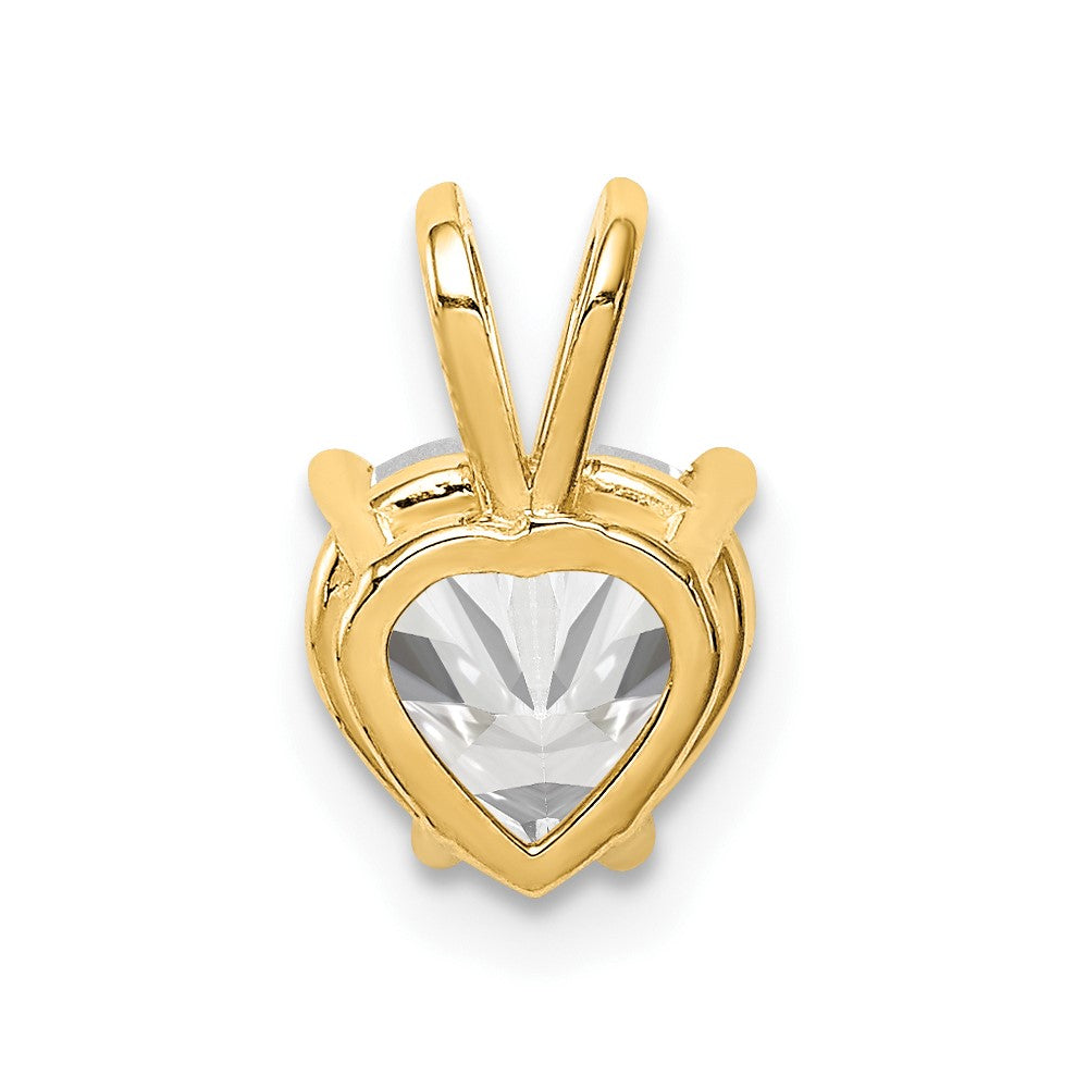 14k 7mm Heart Cubic Zirconia pendant-XP430CZ