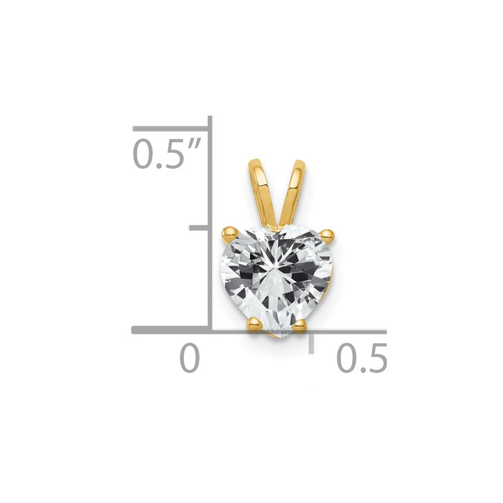 14k 7mm Heart Cubic Zirconia pendant-XP430CZ