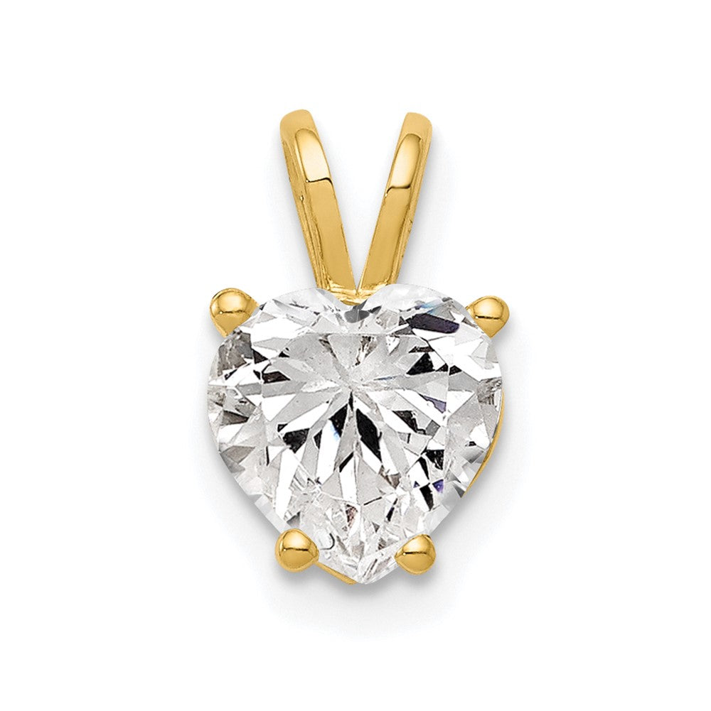 14k 7mm Heart Cubic Zirconia pendant-XP430CZ