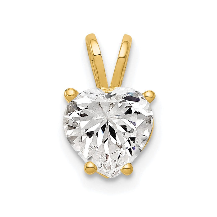 14k 7mm Heart Cubic Zirconia pendant-XP430CZ