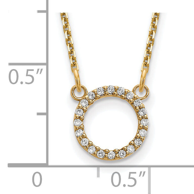 14k Diamond Open Circle Necklace-XP5027A