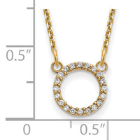 14k Diamond Open Circle Necklace-XP5027A
