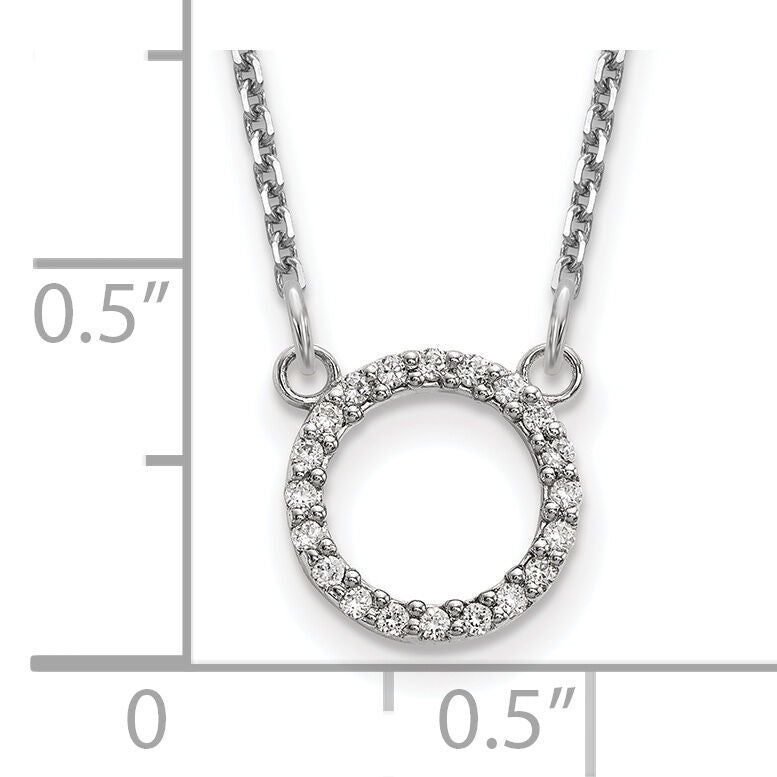 14k White Gold Diamond Open Circle Necklace-XP5027WAAA