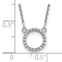 14k White Gold Diamond Open Circle Necklace-XP5027WAAA