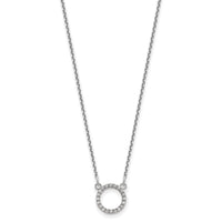 14k White Gold Diamond Open Circle Necklace-XP5027WAAA