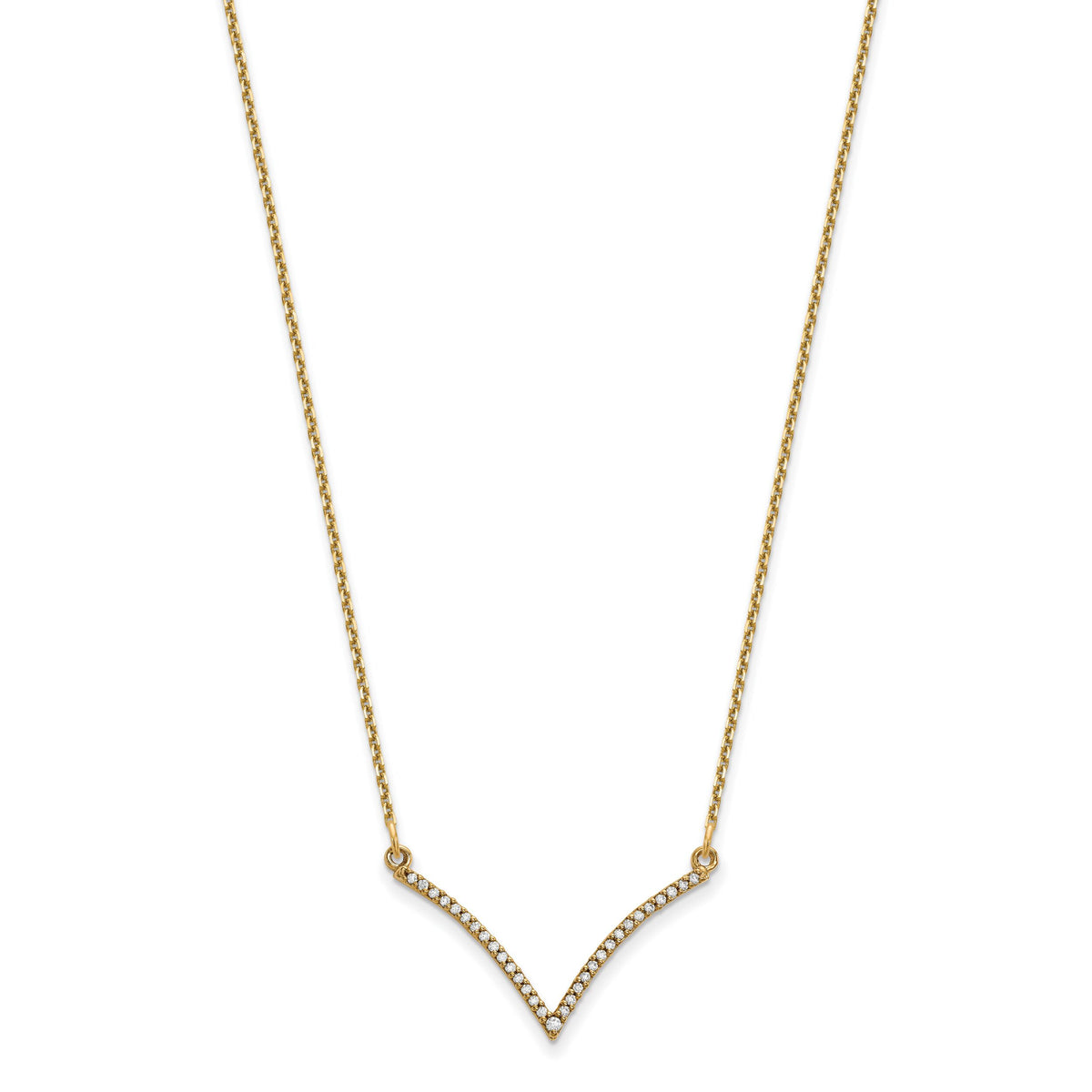 14ky Diamond V Necklace-XP5028A