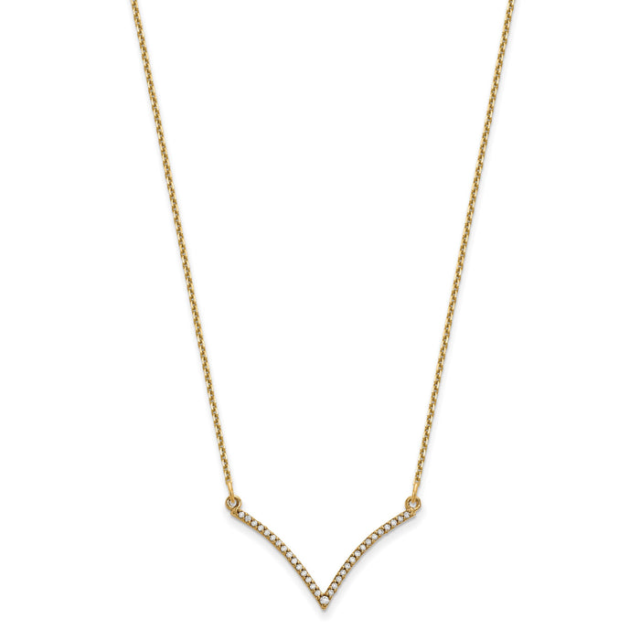 14ky Diamond V Necklace-XP5028A
