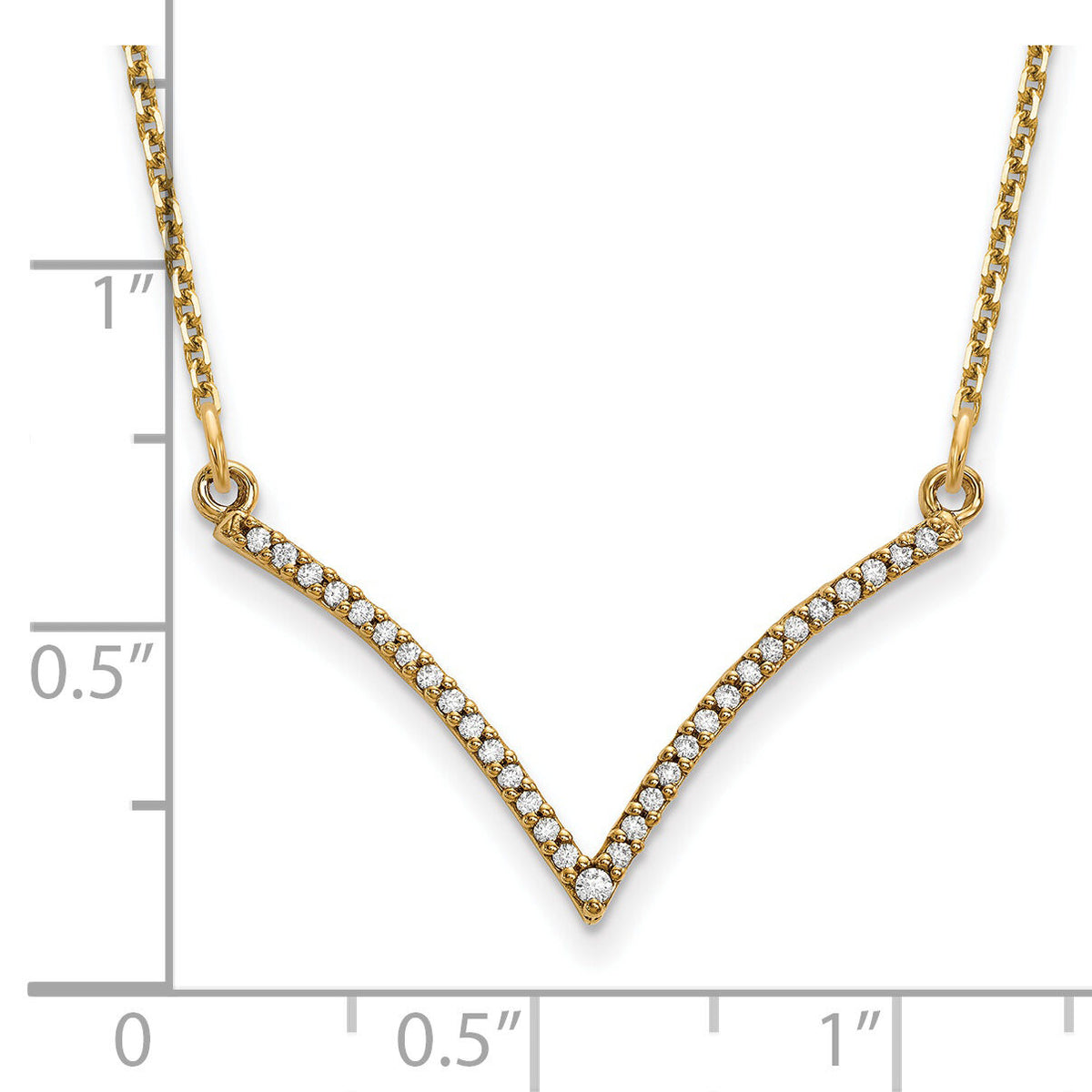 14ky Diamond V Necklace-XP5028A