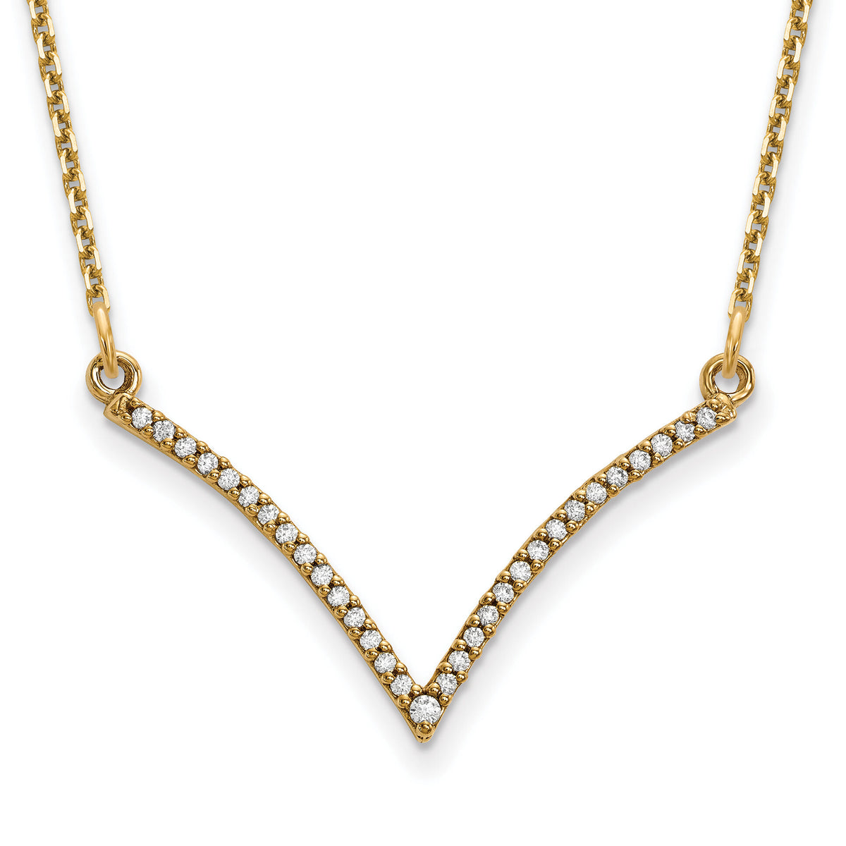 14ky Diamond V Necklace-XP5028A