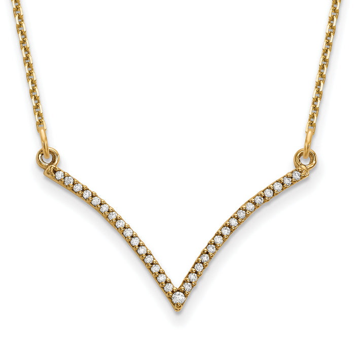 14ky Diamond V Necklace-XP5028A