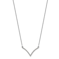 14k White Gold Diamond V Necklace-XP5028WA
