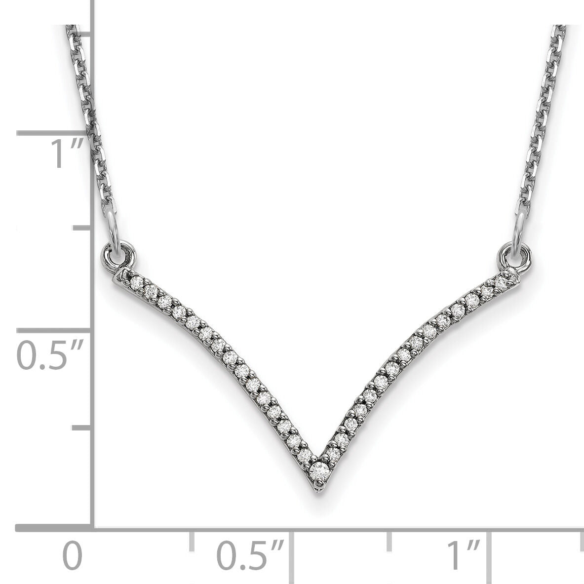14k White Gold Diamond V Necklace-XP5028WA