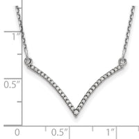 14k White Gold Diamond V Necklace-XP5028WA