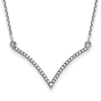 14k White Gold Diamond V Necklace-XP5028WA