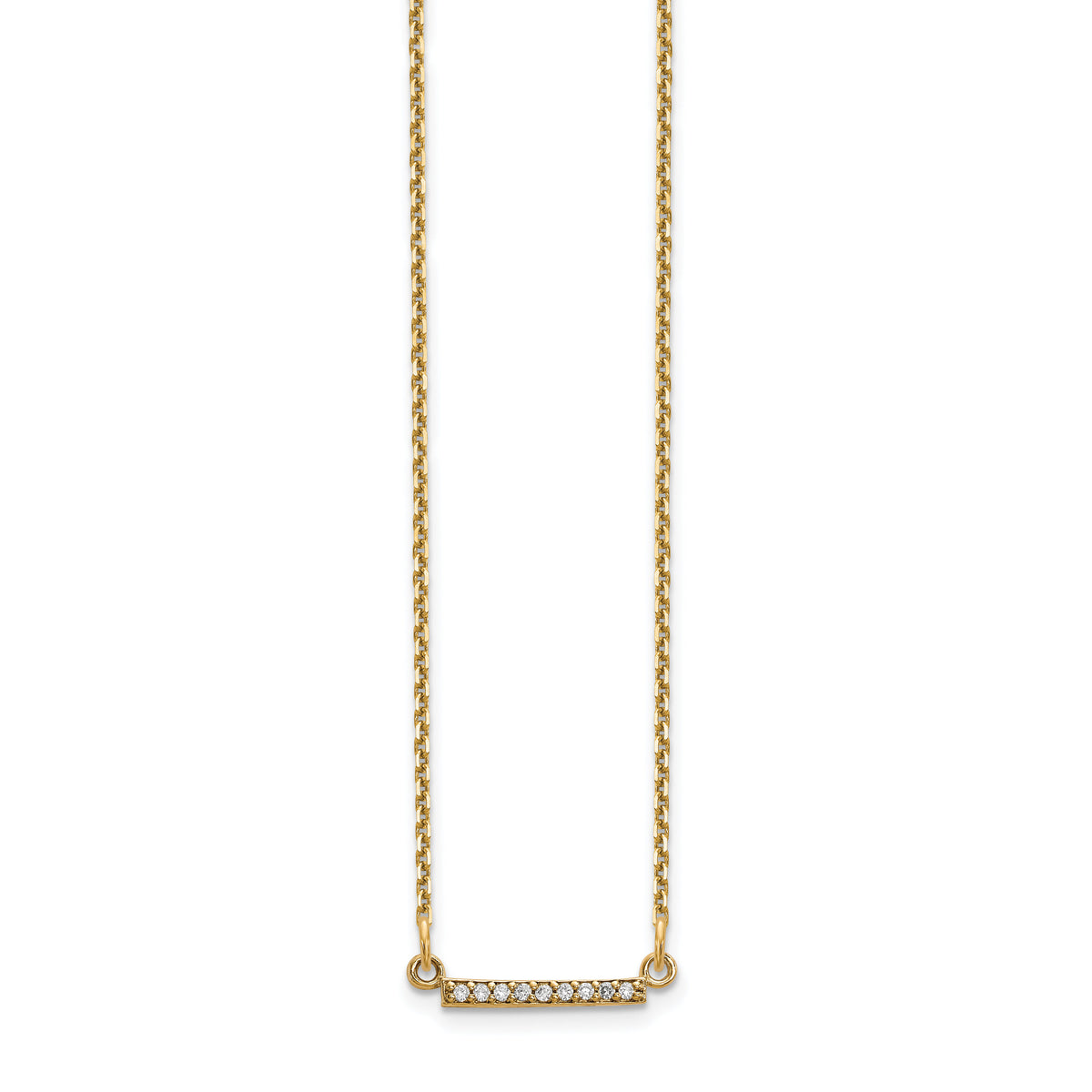 14ky Diamond Tiny Bar Necklace-XP5030VS