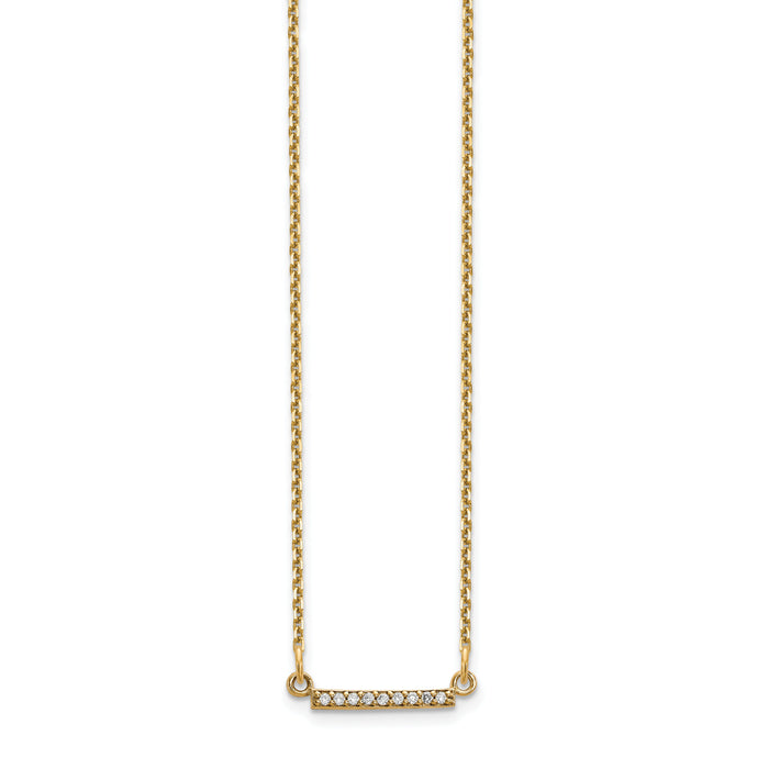 14ky Diamond Tiny Bar Necklace-XP5030VS