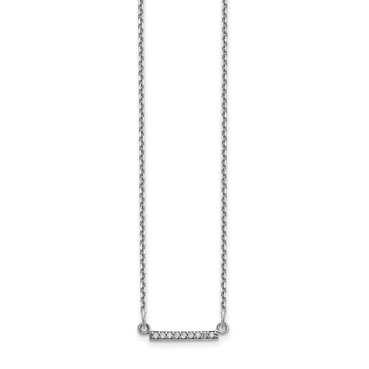 14k White Gold Diamond Tiny Bar Necklace-XP5030WA