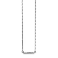 14k White Gold Diamond Tiny Bar Necklace-XP5030WA