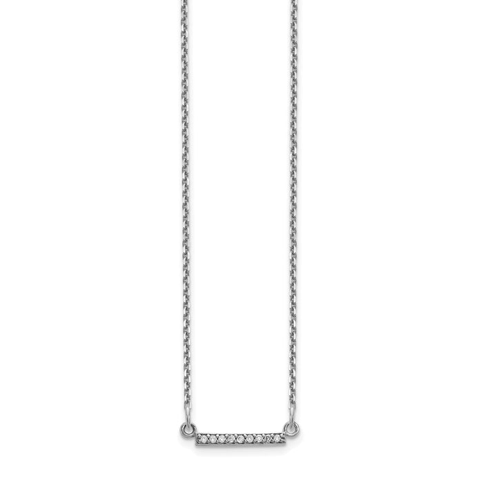 14k White Gold Diamond Tiny Bar Necklace-XP5030WA