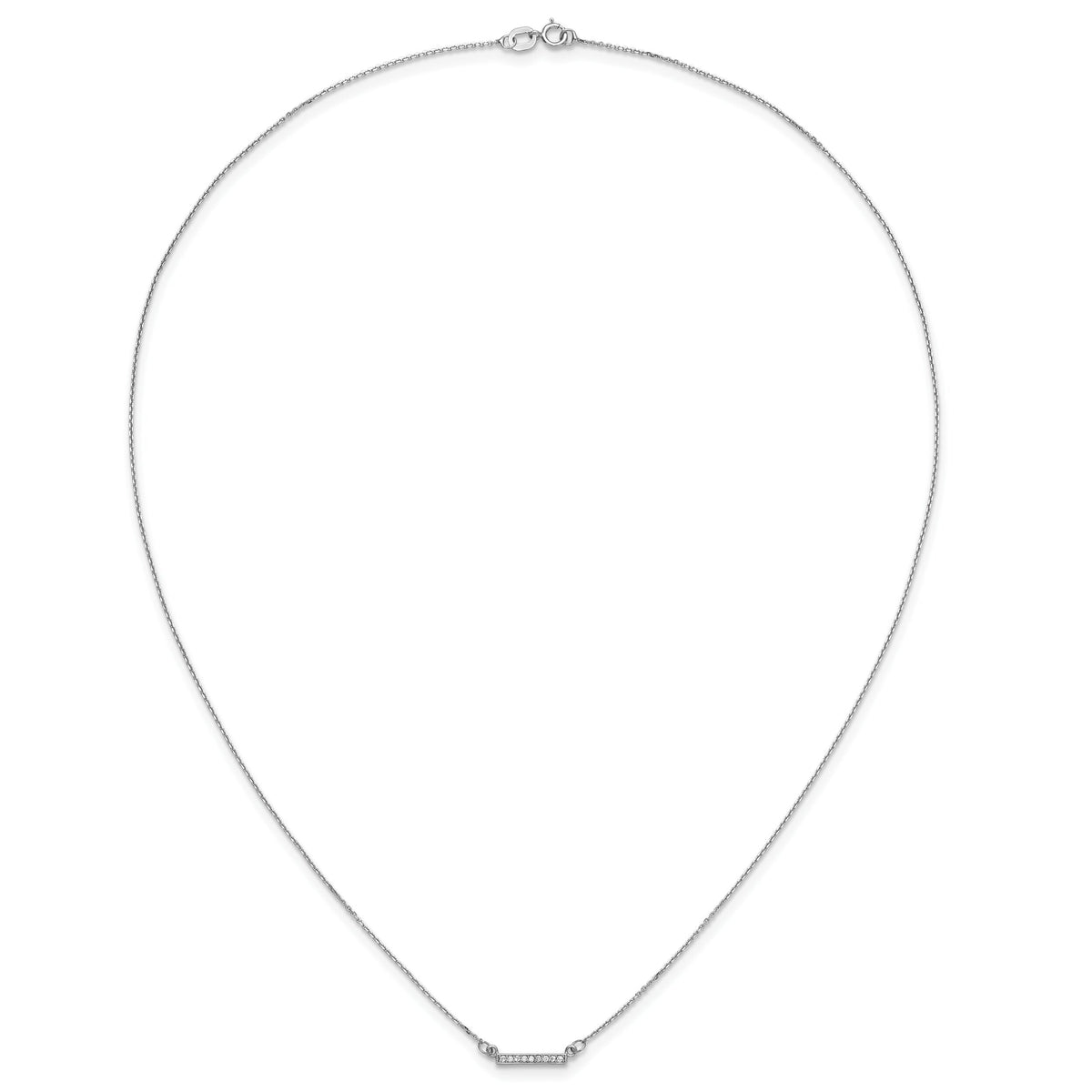 14k White Gold Diamond Tiny Bar Necklace-XP5030WA