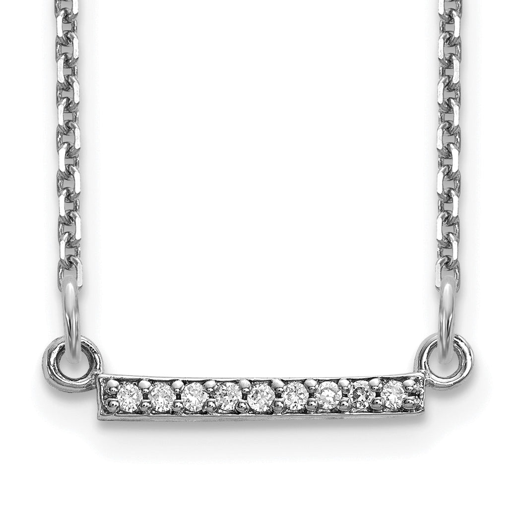 14k White Gold Diamond Tiny Bar Necklace-XP5030WA