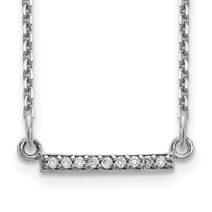 14k White Gold Diamond Tiny Bar Necklace-XP5030WA