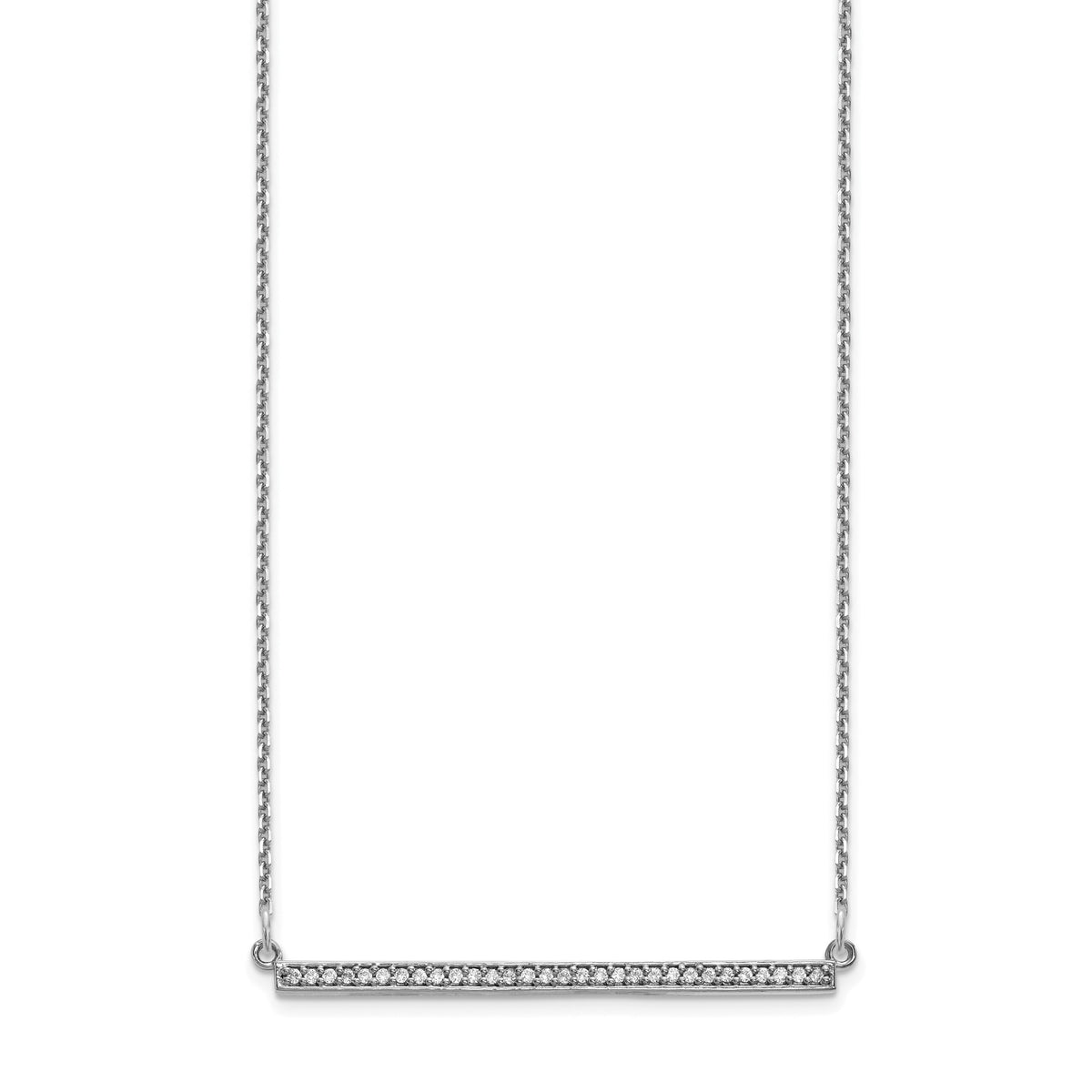 14k White Gold Diamond Bar Necklace-XP5031WA