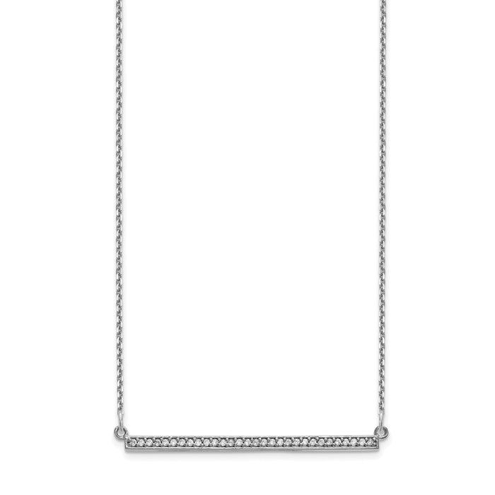 14k White Gold Diamond Bar Necklace-XP5031WA