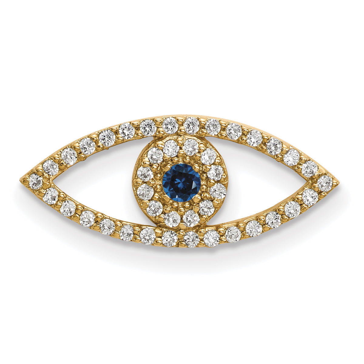 14ky Small Diamond and Sapphire Evil Eye Pendant-XP5040S/A