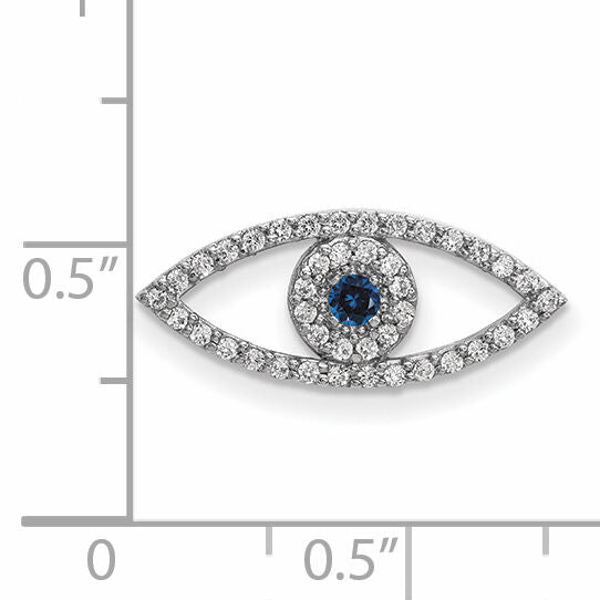 14k White Gold Small Diamond and Sapphire Evil Eye Pendant-XP5040WS/A