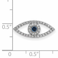 14k White Gold Small Diamond and Sapphire Evil Eye Pendant-XP5040WS/A