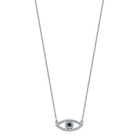 14k White Gold Small Necklace Diamond and Sapphire Evil Eye-XP5044WS/A