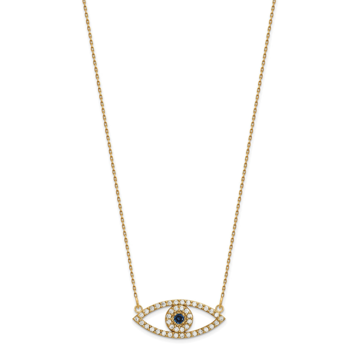 14k Medium Necklace Diamond and Sapphire Evil Eye-XP5045S/A
