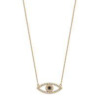 14k Medium Necklace Diamond and Sapphire Evil Eye-XP5045S/A