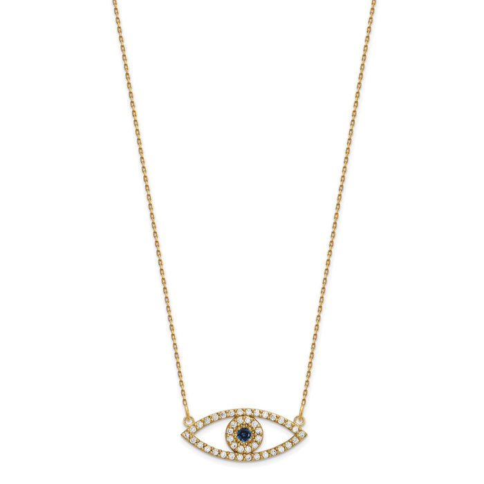 14k Medium Necklace Diamond and Sapphire Evil Eye-XP5045S/A