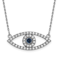 14k White Gold Medium Necklace Diamond and Sapphire Evil Eye-XP5045WS/A