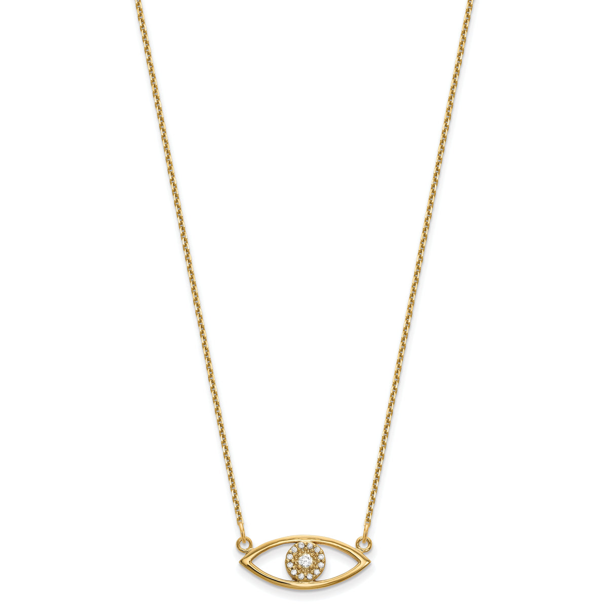 14k Small Necklace Diamond Evil Eye-XP5046A