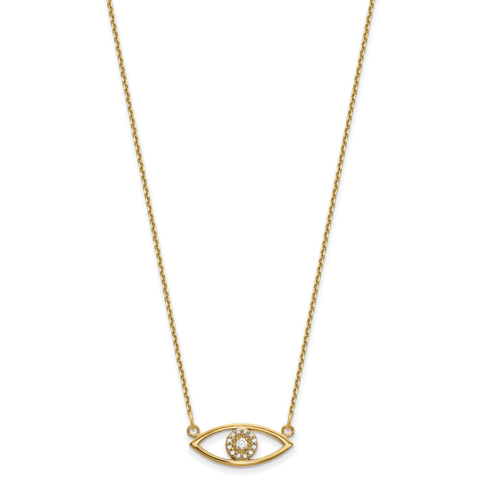 14k Small Necklace Diamond Evil Eye-XP5046A