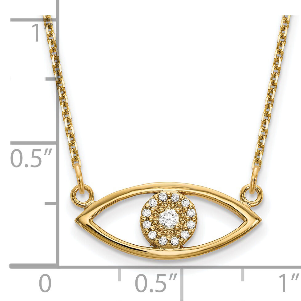 14k Small Necklace Diamond Evil Eye-XP5046A