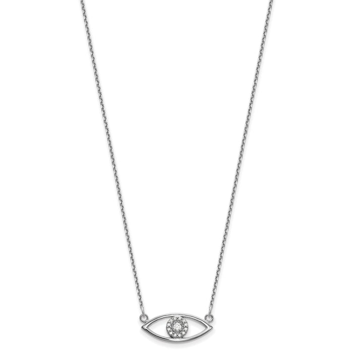 14k White Gold Small Necklace Diamond Evil Eye-XP5046WA