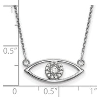 14k White Gold Small Necklace Diamond Evil Eye-XP5046WA