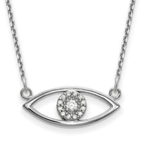 14k White Gold Small Necklace Diamond Evil Eye-XP5046WA